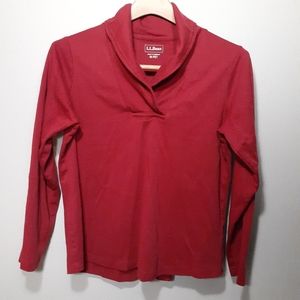 L.L Bean red pull over athletic shirt